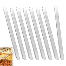 8 Pack 12 Inch Stainless Steel Steam Table Adapter Bars, Durable Metal Cooler Food Divider Rods for Hotel Restaurant Pan Home Kitchen Catering Commercial Food Service Accessories