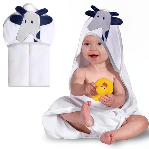 Image of Mother's Choice Baby Towels 100% Cotton Giraffe Hooded Design, Large Ultra-Soft Absorbent Hooded Bath Towel for Newborn, Gender Neutral (Giraffe)