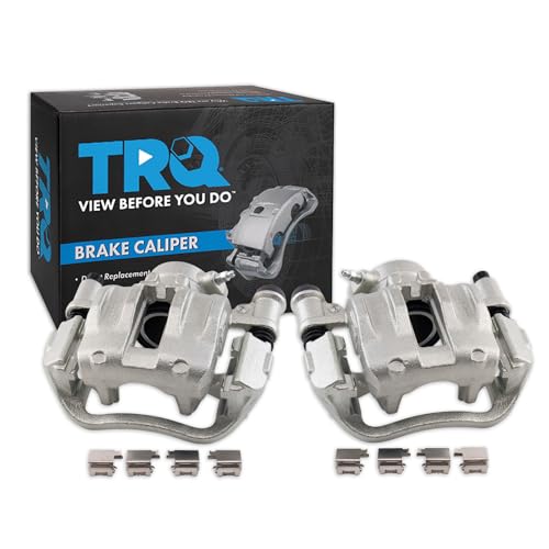 Image of TRQ Rear Brake Caliper Set Zinc Coated Brackets Hardware Compatible with 2014-2020 Ram ProMaster 1500 2014-2020 ProMaster 2500 3500