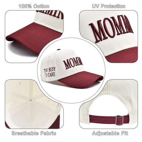 Image of Women's Mommin Trucker Hat - Vintage Two-Tone Ponytail Baseball Cap, Embroidered Adjustable Hat, Great Gift for Mom & Women