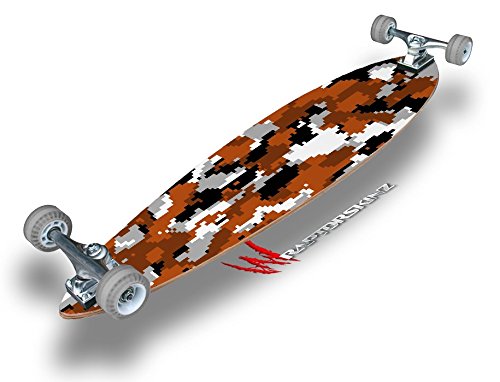 WraptorCamo Digital Camo Burnt Orange - Decal Style Vinyl Wrap Skin fits Longboard Skateboards up to 10