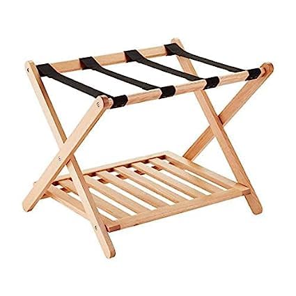 WOODZEN Foldable Wooden Luggage Racks for Guest Room,Suitcase Stand And Bedroom ||Space Saving Foldable Teak Wooden Luggage Stand Rack (68.58 Lx 43.18 W x 58.42H cm)