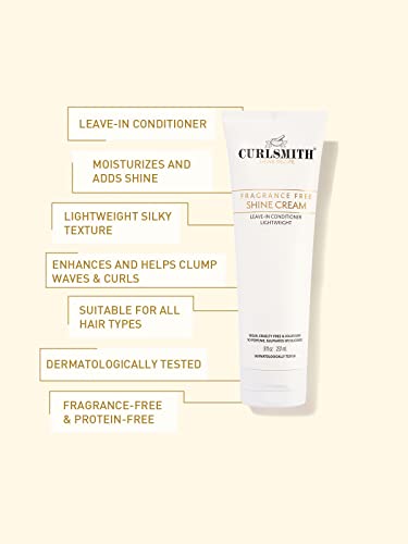 Curlsmith - Shine Cream, Leave-In Conditioner, Moisturising, Sensitive, Fragrance Free for All Curl and Hair Types, Vegan (59ml) - Image 4