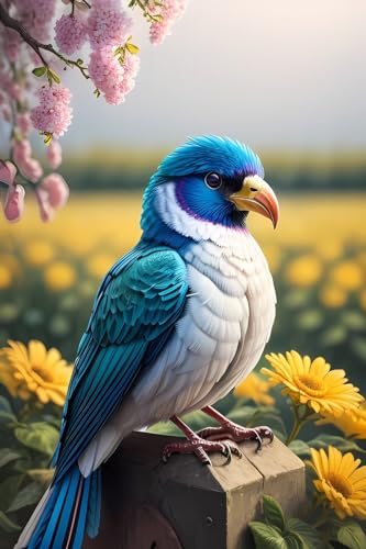 Loisirs Créatifs Adultes : Kit Broderie Diamant Oiseau Paysage à offrir en cadeau créatif