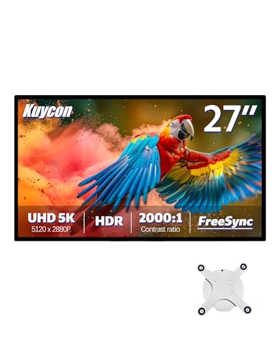Kuycon 27 inch G27P Computer Monitor Full HD (5120x2880) 16:9 Display, IPS Panel, 99% sRGB, AMD FreeSync, VESA, USB-C, DP, HDMI,PD100W Reverse Charging for Office and Home (Honeycomb - Without Stand)