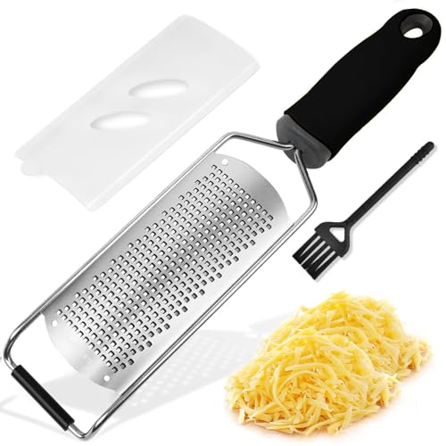 La Mejor Lista de Ralladores de limón Top 5. 46 Rallador de Queso de Acero Inoxidable calidad Premium, Rallador de limón Profesional, Materiales de Grado Alimenticio, Viene con Cubierta Protectora y Cepillo para Queso Duro,...
