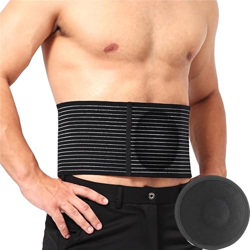 Umbilical Hernia Belt for Men & Women Abdominal Binder Adjustable Truss Support with Hernia Support Pad for Naval Ventral Incisional Epigastric Belly Button Hernias Pre Post Surgery (L/XL)
