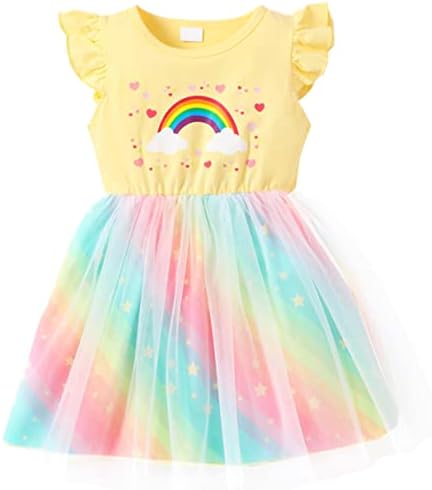 Toddler Girl Rainbow Tulle Dress St Patrick's Day Birthday Photoshoot Occasion Outfit Baby Girls Princess Tutu Dresses 110 4-5Y