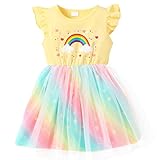Rainbow Tutu Dress for Girls' Birthday Party & School - Toddler Tutu Tulle Dresses (4-5 Years)