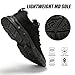 EGMPDA Men's Tennis Shoes Slip On Running Walking Sneakers Casual Fashion Workout Gym Athletic Sport Hiking Sneakers Non Slip Lightweight Breathable Black 12.5