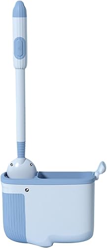 Toilet Brush Holder Set, Bathroom Scrubbing Brush, Toilet Bowl Cleaner Brush with Long Handle, Bathroom Brush Caddy with Anti Slip Handle, Toilet