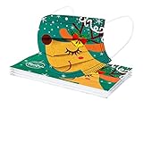 10 Stück Weihnachten Erwachsene Mundschutz Einweg 3-lagig Mischen und Anpassen Mouth Cover Bunter Druck Mund und Nasenschutz Bedeckung Multifunktionstuch Halstuch Geschenk