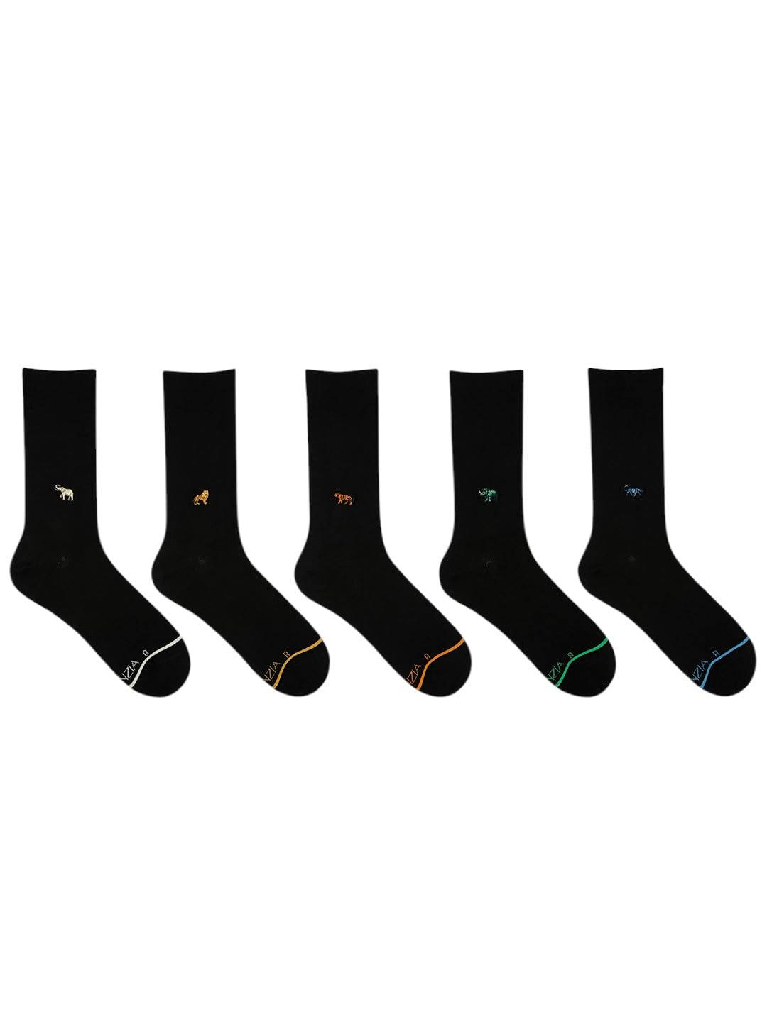 - SocksXpress Men's WWF Crew Socks | 5-Pack | Embroidered Black Design | Free Size | Cotton Socks