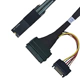 LetLinkSo PCIe 4.0 M.2 to U.2 Adapter, M.2 to SFF-8639 U.2 NVMe SSD Cable with 15Pin Power, Left Exit, 1.6ft (50cm)