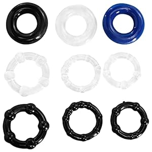 HEALLILY 9Pcs Silicone Pennis Ring Mannelijke Erectie Exerciser Scrotum Bondage Ring Verlengen Flirten Speelgoed Voor Mannelijke Volwassenen Lover Sm Bdsm Product