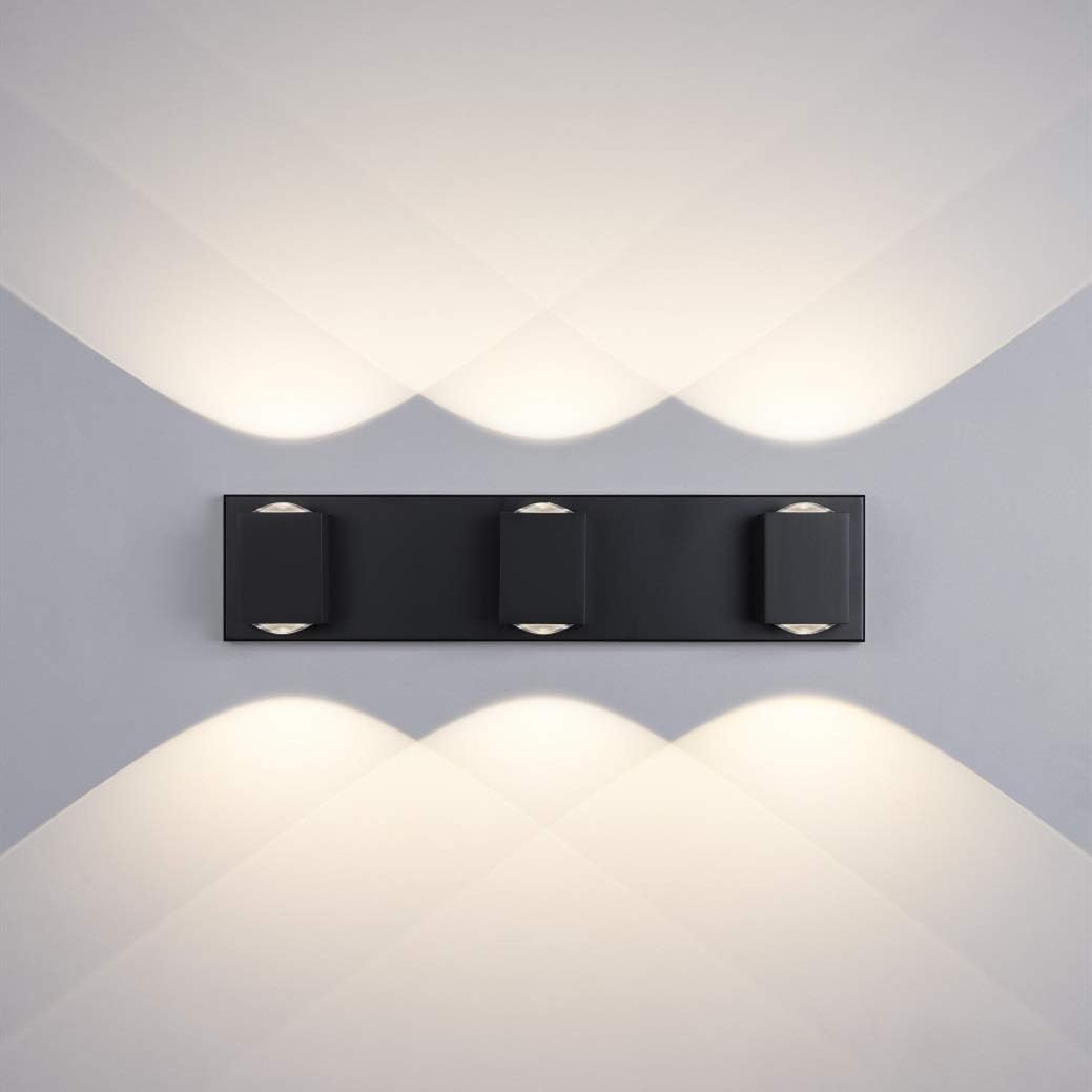 Onе-Dау Sаlе: Uр tо 40% оƒƒ Tubicen 3 Lights Wall Sconce Lamp, 30W LED Dimmable Up and Down Wall Light Fixture, Modern Bright Hallway Sconce Wall Lighting for Living Room, Bathroom Vanity Light Fixture, Black