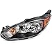 LSAILON Headlight Assembly Replacement Fit For Ford For Fiesta 2014-2018 Black Housing Amber Reflector Clear Lens Driver and Passenger Side D2BZ13008H