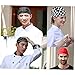 LIFKOME Fashion Hat Kitchen Catering Skull Cap Chef Hat Pirate Turban Ribbon One Size Men Women Black