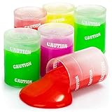 COM-FOUR® 6X Schleim im Fass - Partygeschenk für Kindergeburtstage - bunter Knet-Schleim zum Kneten - Anti-Stress Slime - Scherzartikel - Glibber Knete (06 Stück - transparentes Fass)