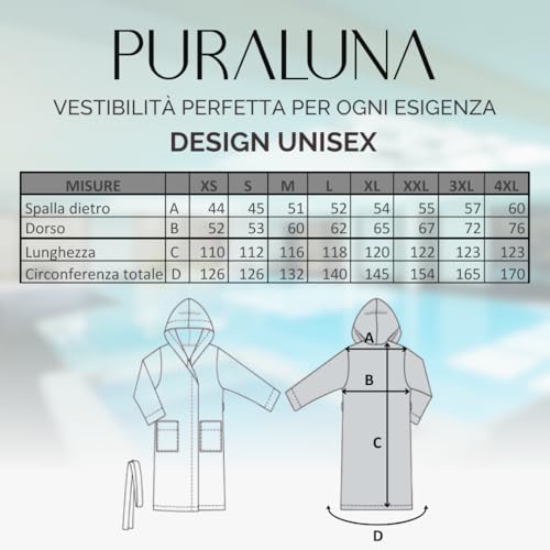 Puraluna Weicher Mikrofaser-Bademantel mit Kapuze und Outdoor-Tasche, Unisex, Schwarz , M