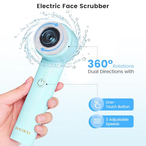 Facial Cleansing Brush with Dual Rotating, Electric Face Scrubber, 3 in 1 Facial Brush Skin Cleansing for Deep Cleansing, 3 Speeds, Waterproof Face Cleanser Brush for Men Women, Soft Exfoliator - Thumbnail 5