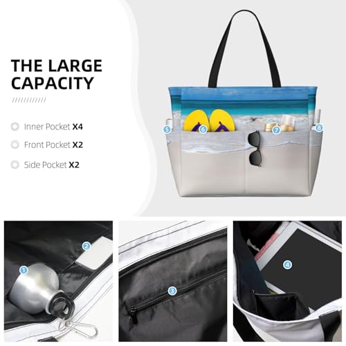 watermelon Water-Resistant Beach Bag，Foldable Large Tote for Travel Gym Camping3