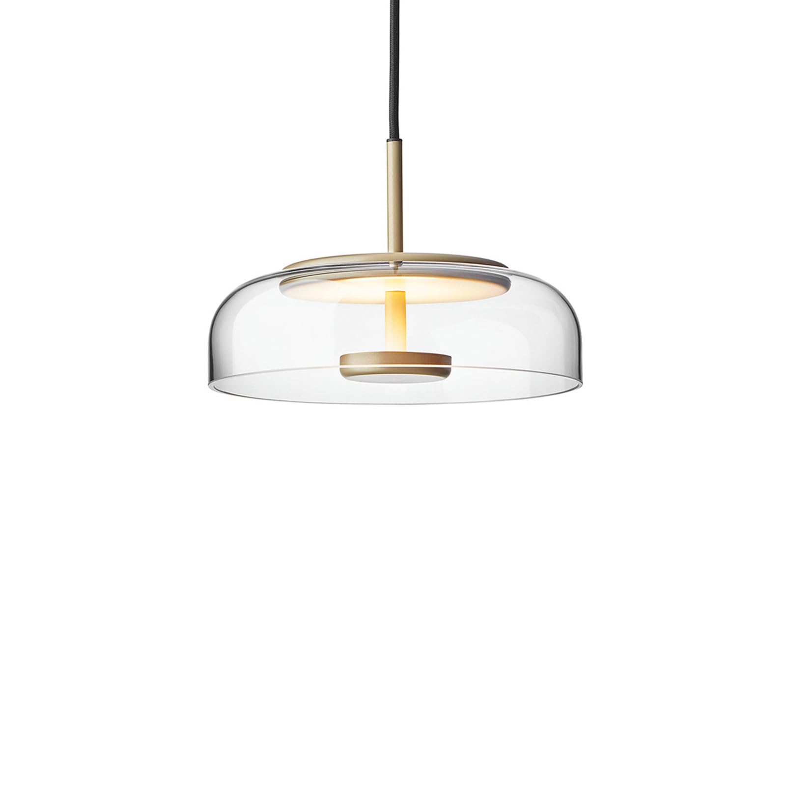 S-Cevada Transparent Modern Led Pendant Light With 3-Color Temperature, 12W Dome Glass Hanging Light Fixture With Metal Accents For Kitchen Island, Dining Room, Bedroom And Hallway (Transparent)