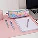 Lilly Pulitzer Cute Pencil Case, Colorful Zipper Pouch for Office Supplies, Small Travel Bag with Carrying Handle, Splashdance
