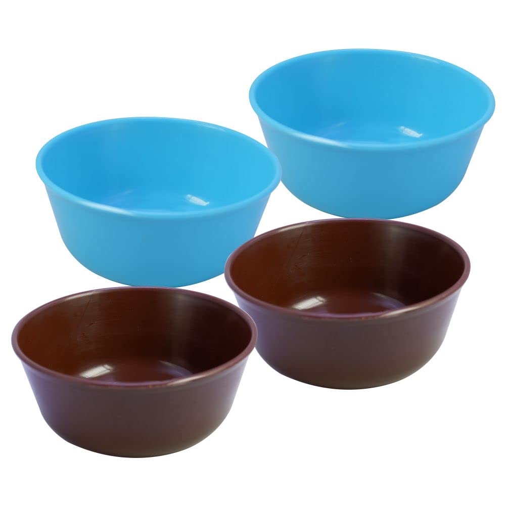 Wonder Plastic Sigma 300 Microwave Safe Multipurpose Mixing Bowls, Set of 4 pc Bowl 300 ml (Cyan Brown)