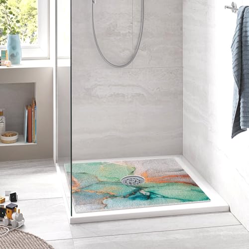 Square Shower Mat Non Slip: 24 x 24 Inch Shower Mats with Drain Hole in Middle - PVC Loofah Anti Slip Shower Floor Matt for Inside Shower by Mavicen - Image 7