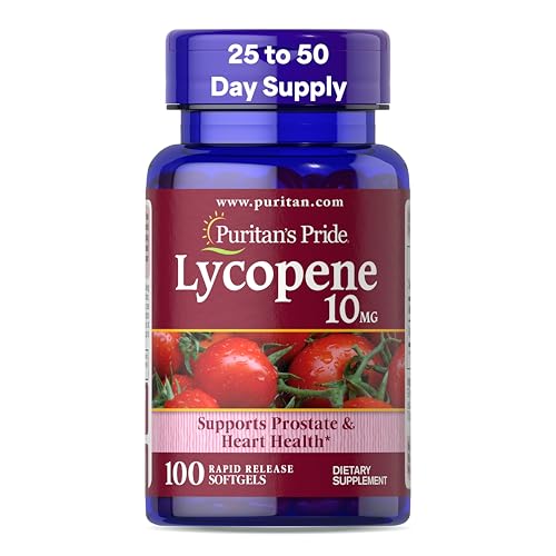 Puritan's Pride Premium Lycopene 10mg, Dietary Supplement for Prostate, Antioxidant,
