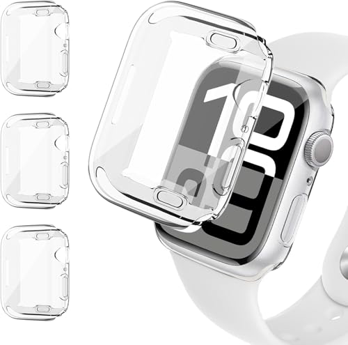 iVoler 3 Pezzi Cover e Pellicola Protettiva per Apple Watch 42mm Series 11/10, Copertura Completa Custodia Trasparente, Sottile Morbida TPU Protezione Schermo Antiurto Anti-Graffio iWatch Case