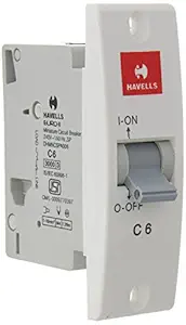 Havells DHMNCSPA006 PVC Plastic 6A SP C Mini MCB (White)