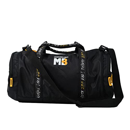 Image of MuscleBlaze Gym Bag (Phirse Zidd Kar) Duffle Bag (Black, 30L) | for Men and Women | Sports Bag
