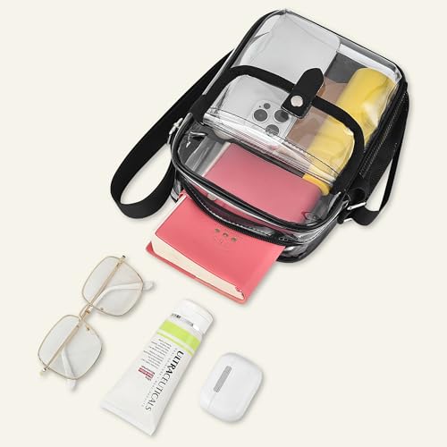 Image of SPODEARS Clear Crossbody Bag for Stadium, Concert, Festival & More - Adjustable Shoulder Strap & Bottle Holder