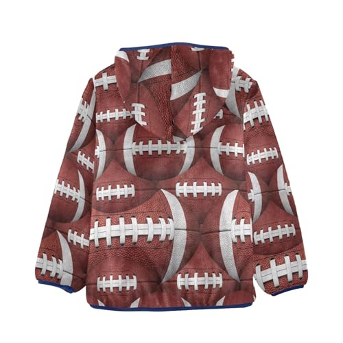 CHIFIGNO Brown Football Boy Warm Comfy Fleece Outerwear Jackets with Polar Fleece Lining 3T2