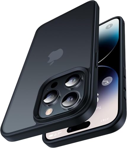 CASEKOO Matt Power für iPhone 15 Pro Max Hülle [TOP Militärschutz] Stoßfeste Kratzfeste Schutzhülle (Anti-Fingerabdruck) Dünne Griffige Mattierte Handyhülle iPhone 15 Pro Max Case Slim, Schwarz