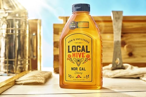 Image of Local Hive Northern California Raw & Unfiltered - 32 oz | 100% Pure U.S. Honey | Natural Sweetener Sourced from American Bees & Beekeepers | Smooth Fruity Flavor | Ideal for Tea, Baking & Cooking