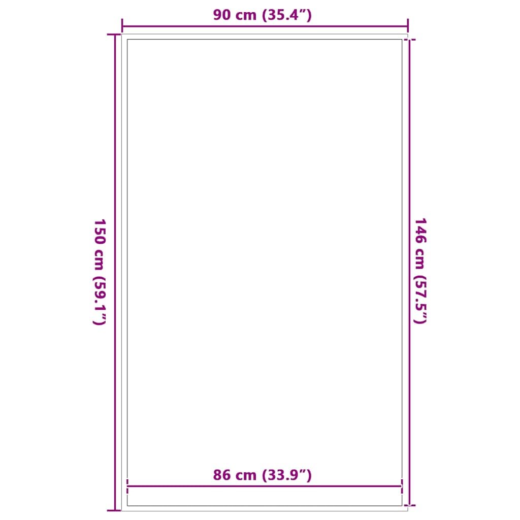 Felpudo antracita 90 x 150 cm de polipropileno resistente con parte trasera de PVC antideslizante, felpudo para entrada, pasillo, terraza, balcón, interior y exterior, absorción de agua