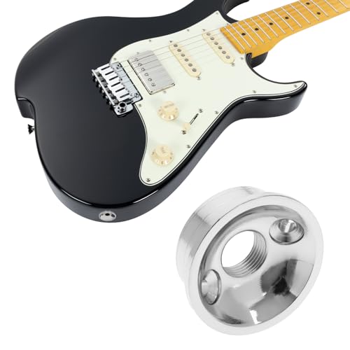 LT Easiyl 2pcs M9 Guitar Jack Board Metal Cover Plate Socket Metric Threaded Jack Baffle Fixing Cover Suitable for Electric Guitars Silver - Image 3