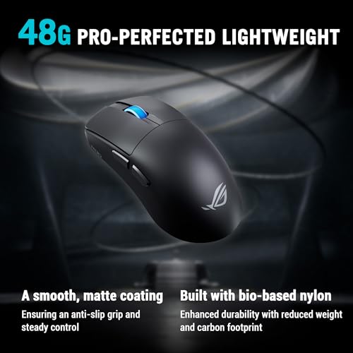 ASUS ROG Harpe II Ace Gaming Esports sans Fil 48 g symétrique capteur Optique AimPoint Pro 42K interrupteurs optiques sondage 8K 5 Boutons programmables conçue pour Jeux FPS - vue 3