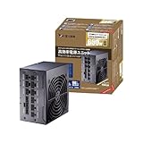 玄人志向 電源ユニット 650W ATX 電源 80 PLUS ゴールド PC電源 フルプラグイン フラットケーブル KRPW-GK650W/90+