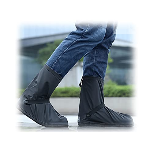 Cubrezapatos Impermeable Cubierta De Botas De Lluvia Reutilizable Cremallera Trasera for Poner Y Quitar Fácilmente Antideslizante, Adecuado for Hombres Y Mujeres Adultos. ( Color : Black , Size : XL ) Cover