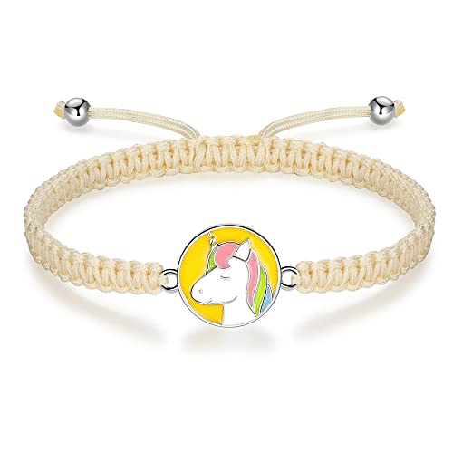 Handmade Rope Braided Bracelets for Girl, Jewelry Gifts, 925 Sterling Silver