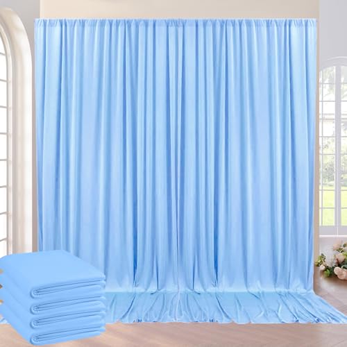 Drapé de fond bleu en polyester soyeux haut de gamme pour grand mariage