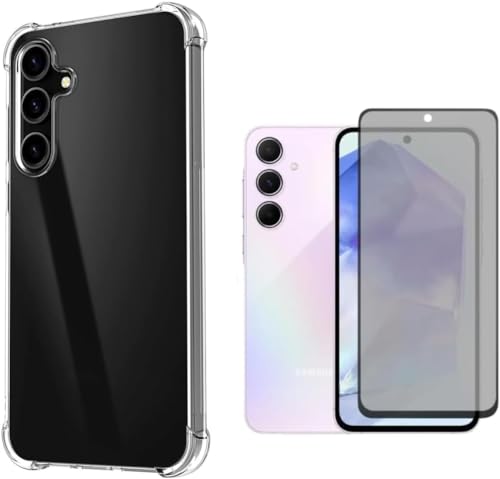 Kit Capa Anti Impacto e Película Privacidade Para Galaxy A55 e A35