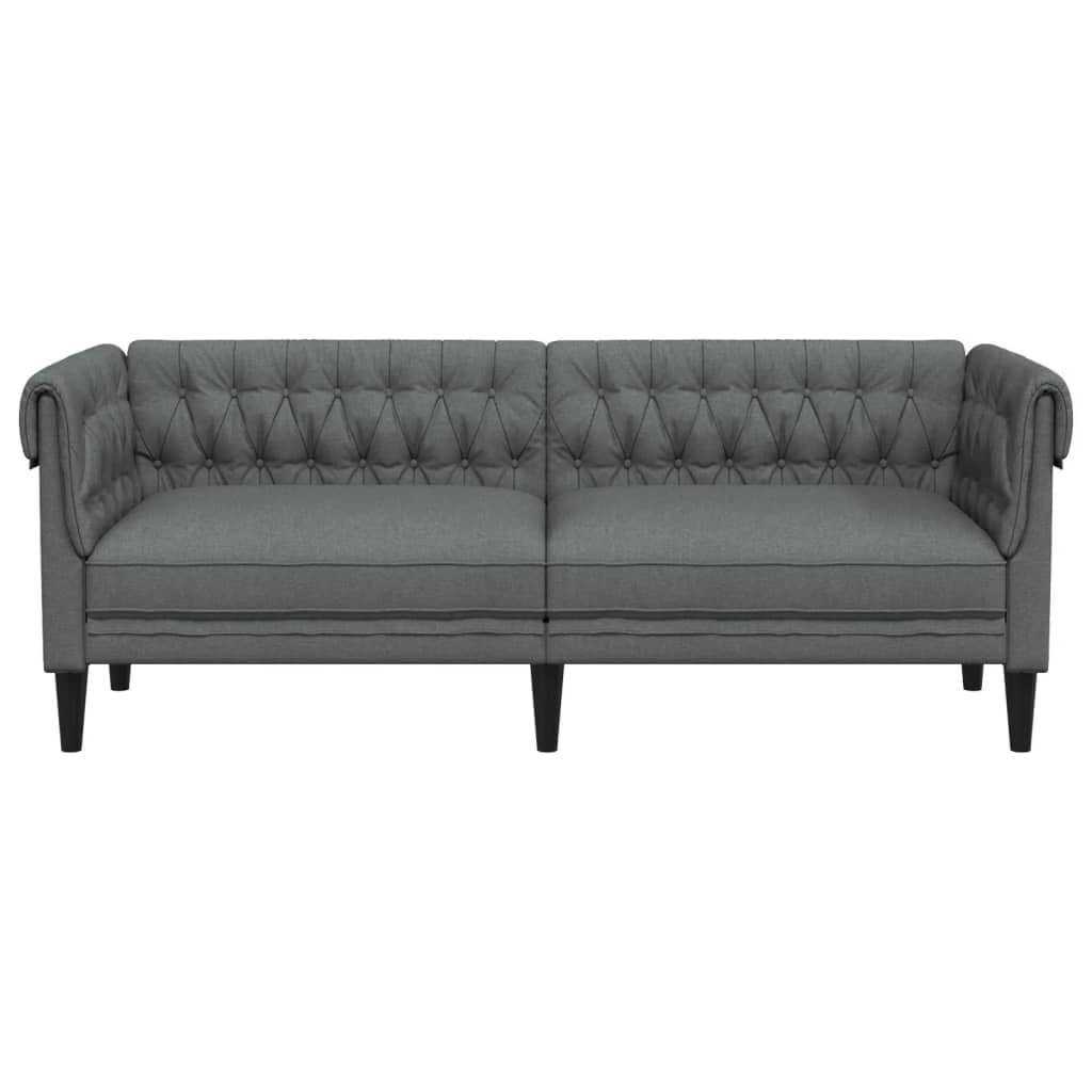 ZEYUAN Chesterfield-Sofa 3-Sitzer Dunkelgrau Stoff, Loungesofa, Sofas & Couches, Relaxsofa, Couch für Wohnzimmer - 372557
