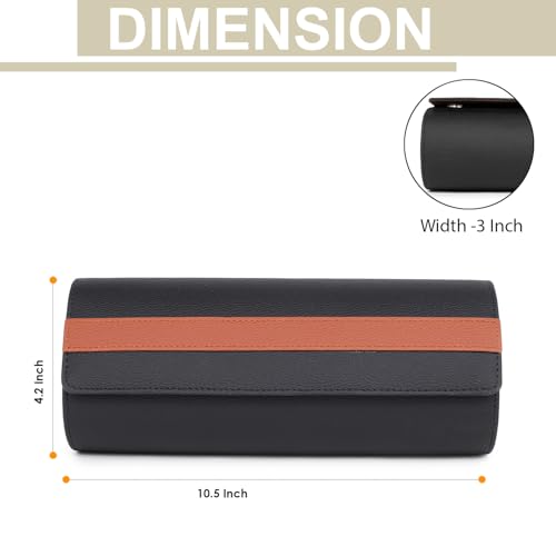 Image of essart Travel Watch Roll Case 4 Slots - Portable Luxury Watch Organizer & Storage Box for Men & Women