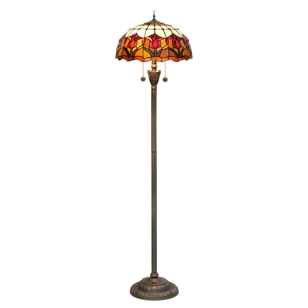 TTDGYYXW Lampada da con Foglia in Vetro colorato, Alta 63 Pollici per Soggiorno, Camera da Letto e Arredamento per Angolo Lettura