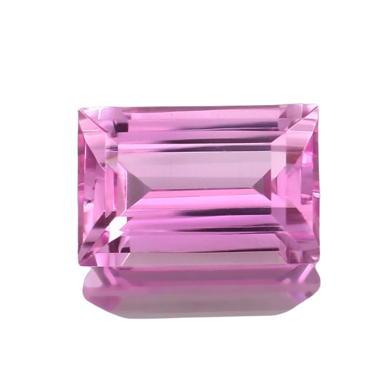 Saphir rose naturel 15x10mm taille émeraude pour création de bijoux de haute joaillerie DIY